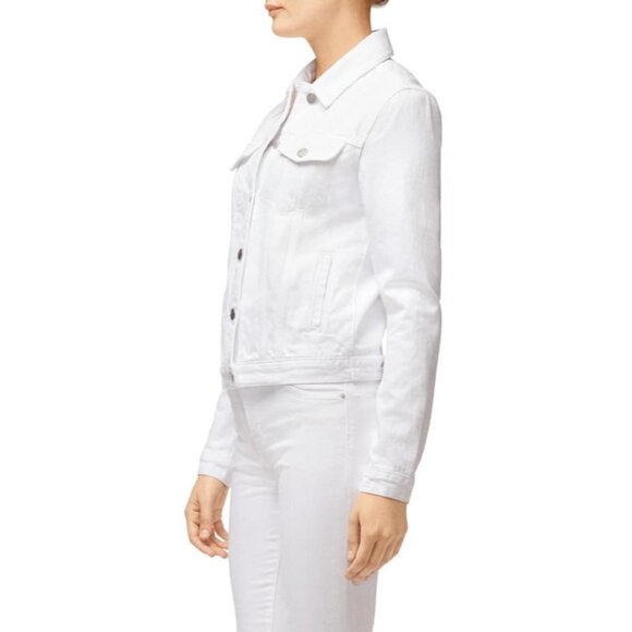 J BRAND Harlow Shrunken Denim Jacket In White Size Small - Picture 3 of 6